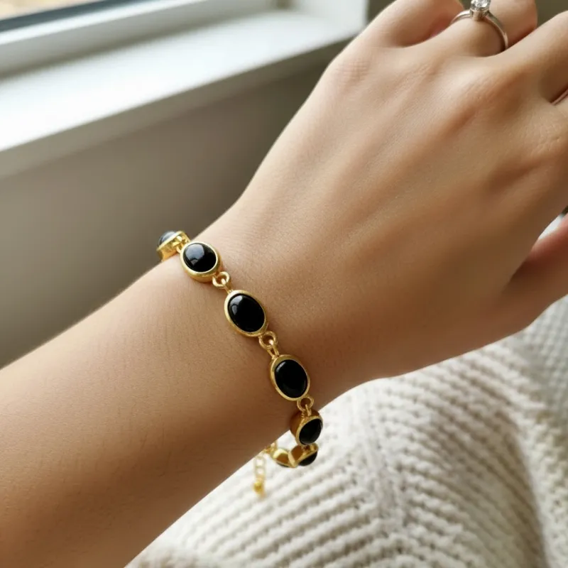 สร้อยข้อมือพลอยแบล็คสตาร์บางกะจะ